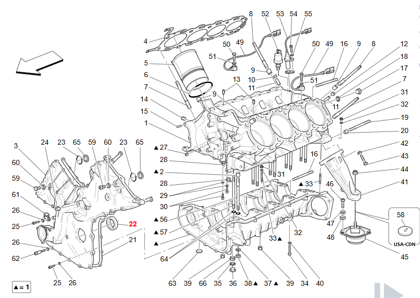 Maserati GranTurismo GranCabrio Gasket For Rotating Shaft D.48-65 OEM 188717
