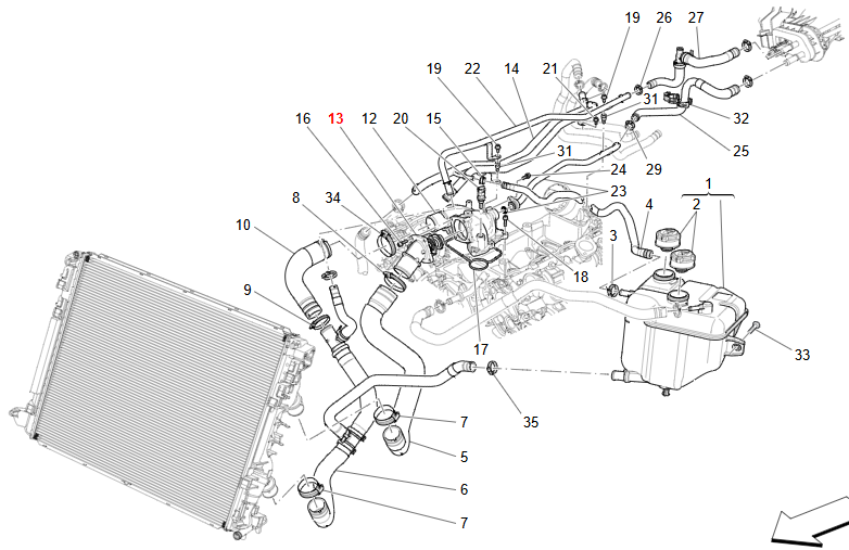 Maserati GranTurismo GranCabrio Water Termostat OEM 287652