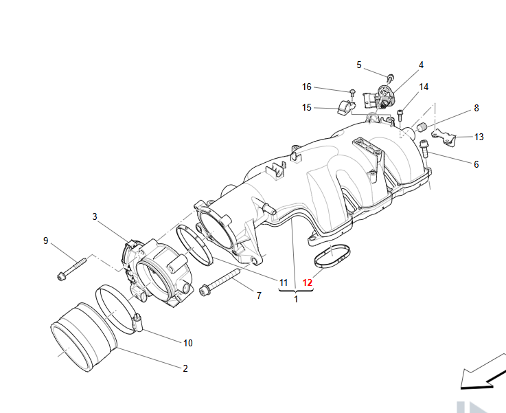 Maserati GranTurismo GranCabrio V6 Airbox Gasket OEM 317389