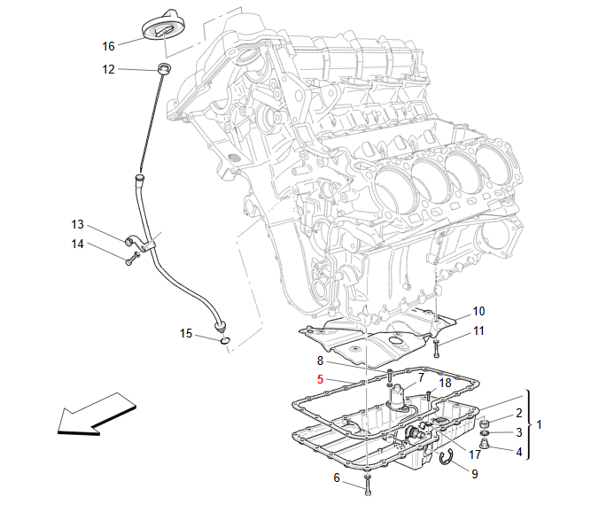 Maserati GranTurismo GranCabrio Sub-crankcase Oil Sump Gaske OEM 322667