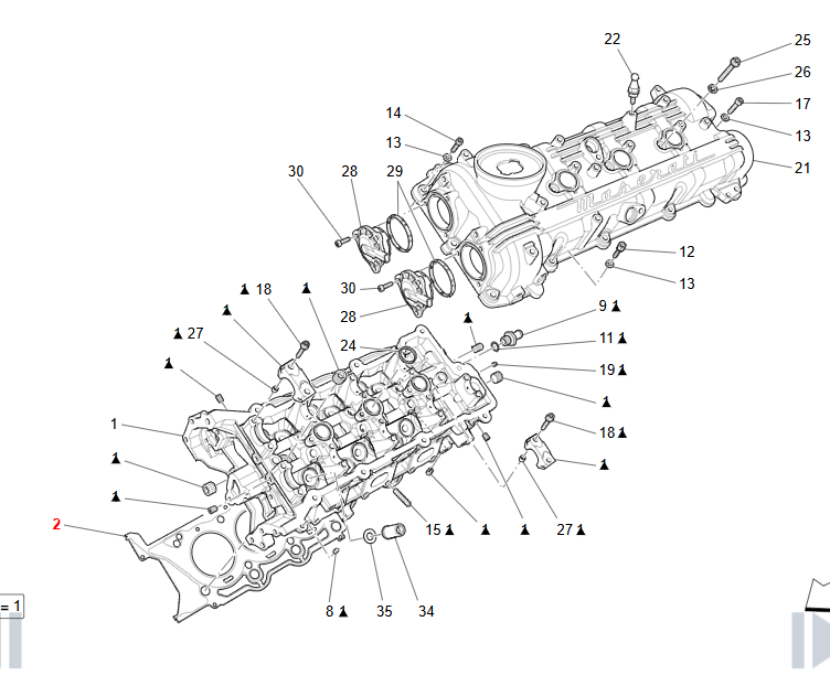 Maserati GranTurismo GranCabrio L.h. Head Gasket OEM 324017