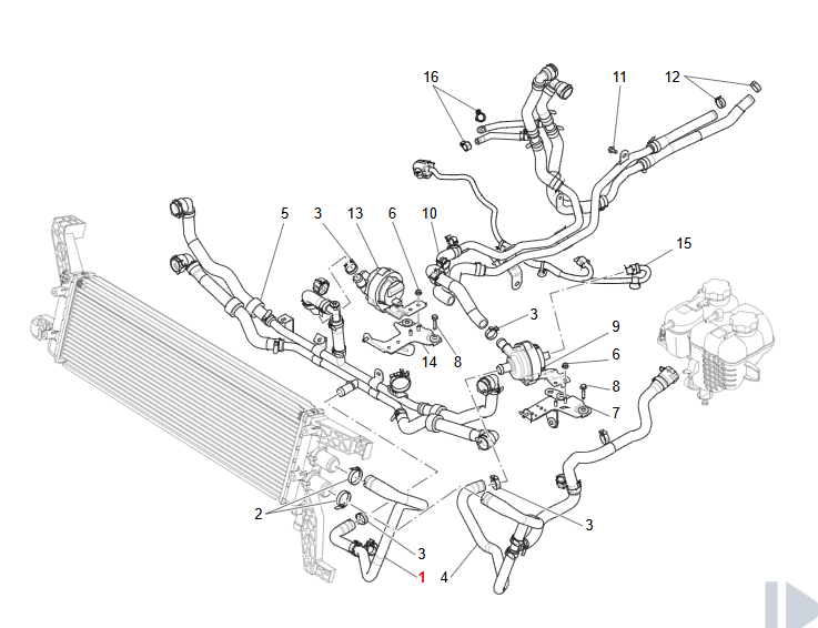 Maserati Ghibli Secondary Radiator Pipe OEM 670154646