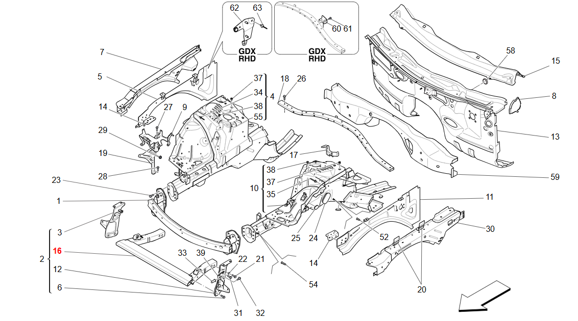 Maserati Levante Pedestrian Impact Crossmembe OEM 670175522