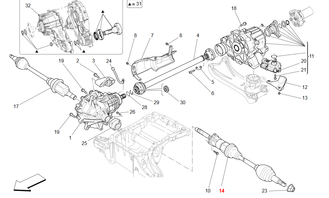 Maserati Quattroporte Ghibli Semiasse Compl. Asse Ant. Sx OEM 670301924