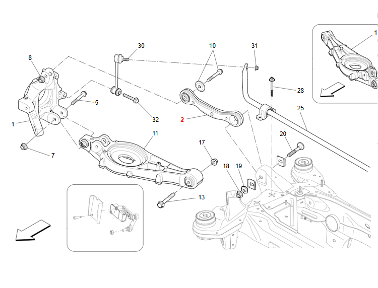 Maserati Levante Rear Camber Rod OEM 670308370