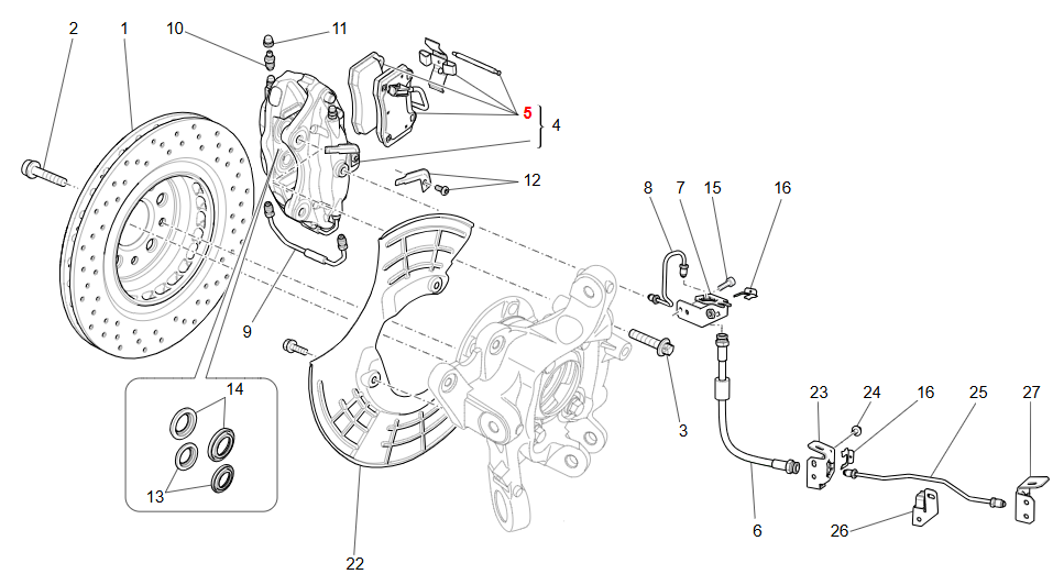 Maserati Levante Rear Brake Pads Kit 44b M161 OEM 673013305