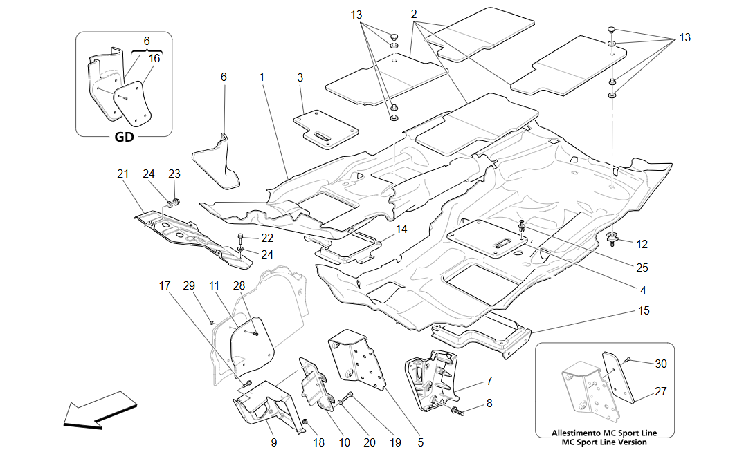 Maserati Rem.carp.kit-m.cor.l..-marr OEM 965632815