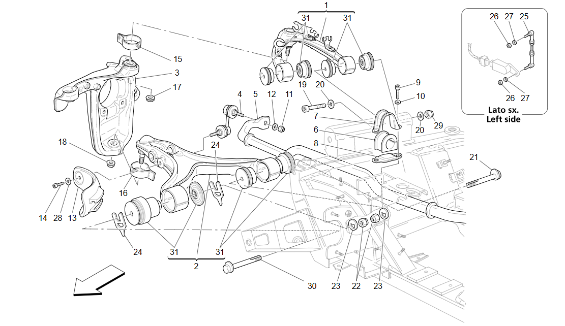 Maserati GranTurismo GranCabrio Front RH Susp.kit M139/m145/ OEM 980139893