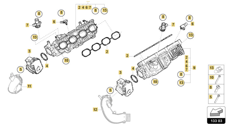 Lamborghini Pressure Sensor OEM 06E906051AB