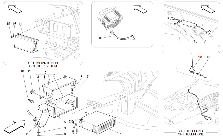 Maserati GranTurismo GranCabrio GSM Telephone Antenna OEM 183667