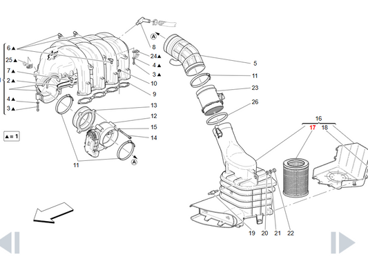 Maserati 4200 Polymerized Paper Air Filter OEM 186183
