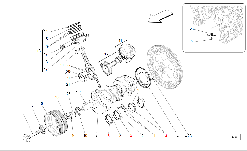 Maserati GranTurismo GranCabrio Lower Half-bearing (blue) OEM 275620