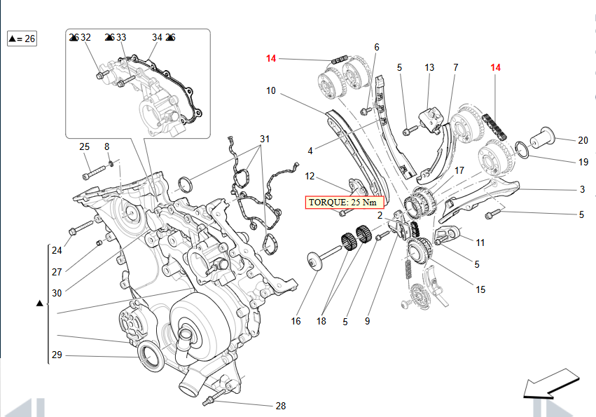 Maserati GranTurismo GranCabrio Timing Control Chain OEM 276590