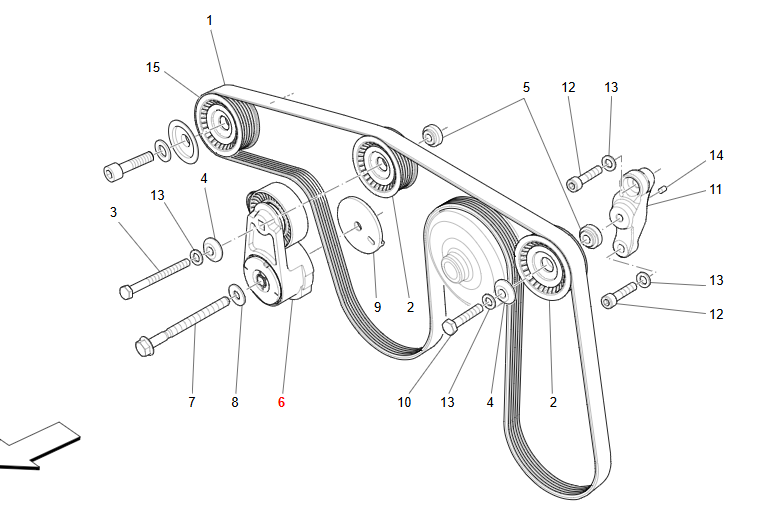 Maserati GranTurismo GranCabrio Belt Stretcher OEM 278940