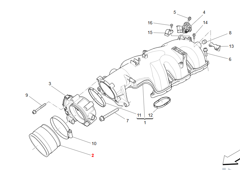 Maserati GranTurismo GranCabrio Valve Throttle Spacer OEM 304167