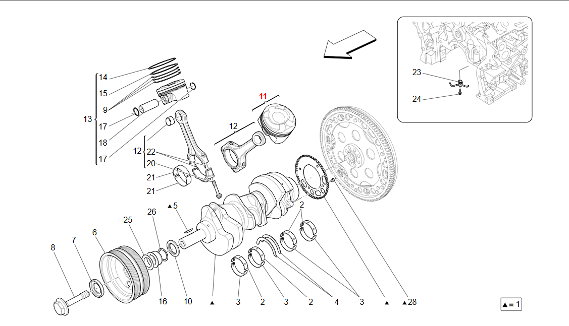 Maserati GranTurismo GranCabrio Piston With Segments (lh Sid OEM 318342