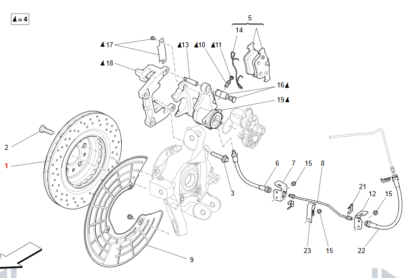 Maserati Levante LH Rear Brake Disc OEM 670105705