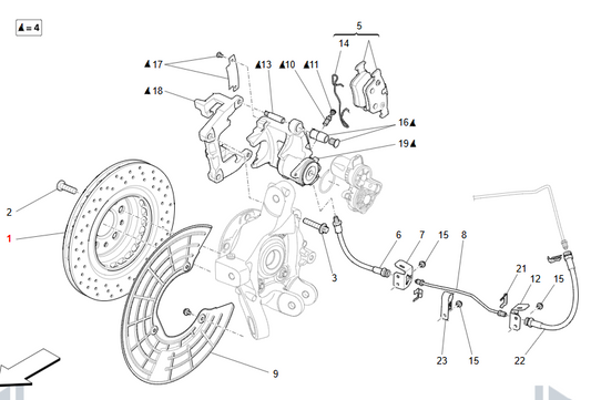 Maserati Levante LH Rear Brake Disc OEM 670105705