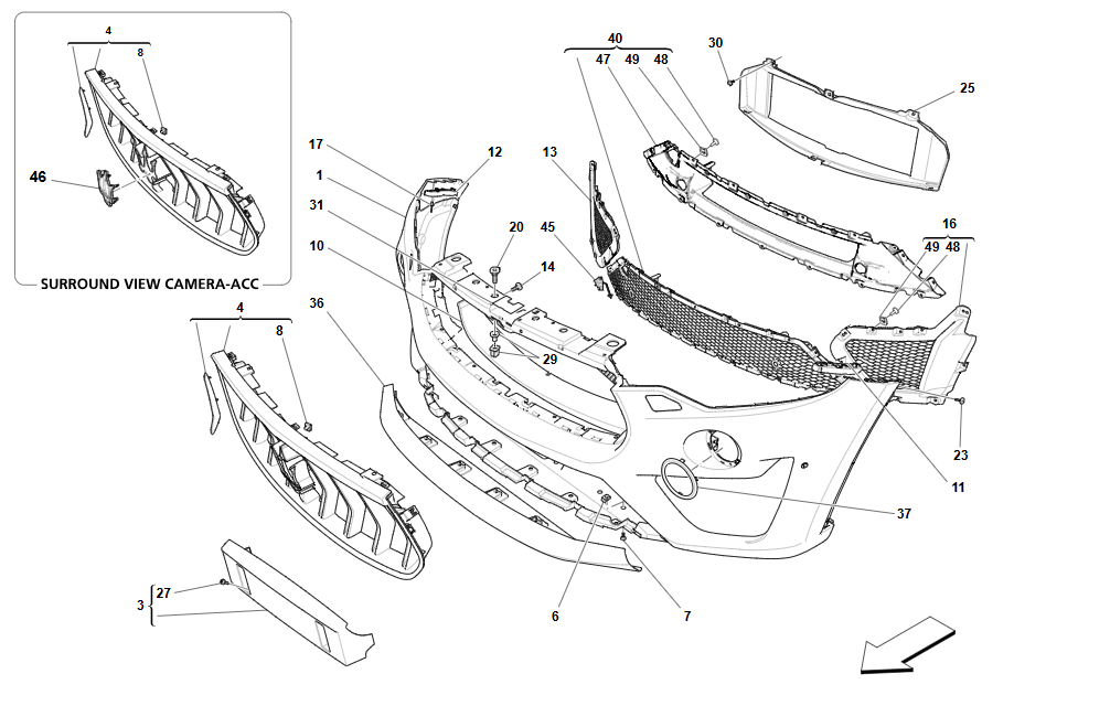 Maserati Levante Front Bumper OEM 670149271