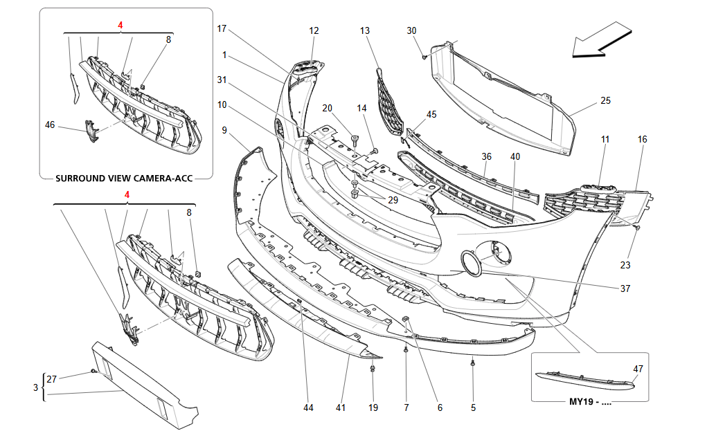 Maserati Levante Front Grille Assembly OEM 670165836