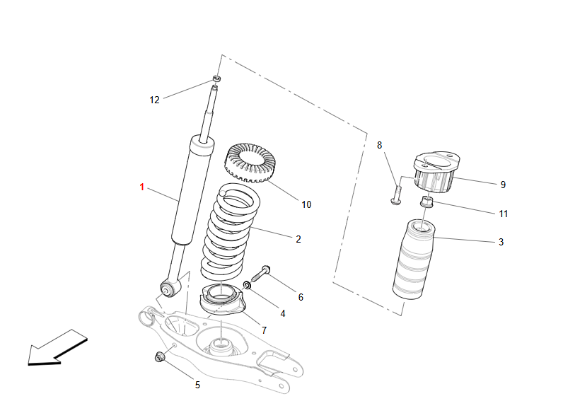 Maserati Quattroporte Ghibli Rear Shock Absorber (damping OEM 670303724