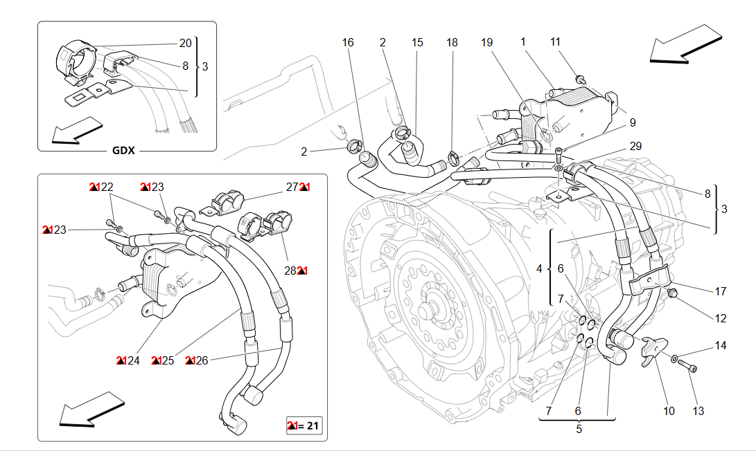 Maserati Quattroporte Ghibli Kit G.box Oil Pipes To Heat OEM 673004769