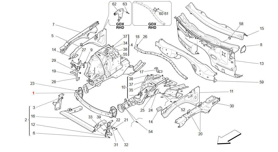 Maserati Levante Front Cross Member Ass OEM 673007200