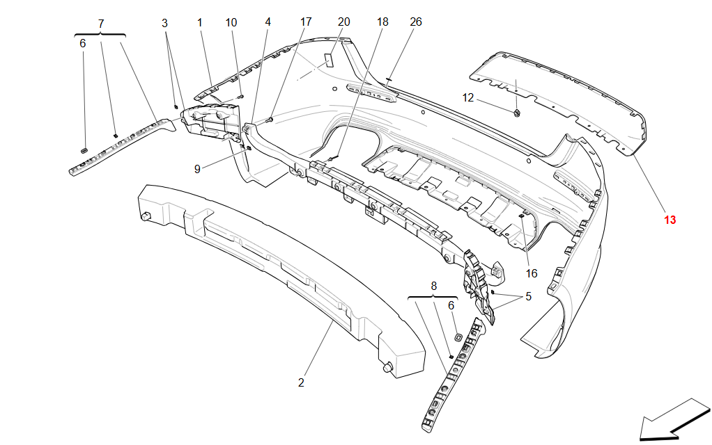Maserati Ghibli Central Lower Trim OEM 673008197