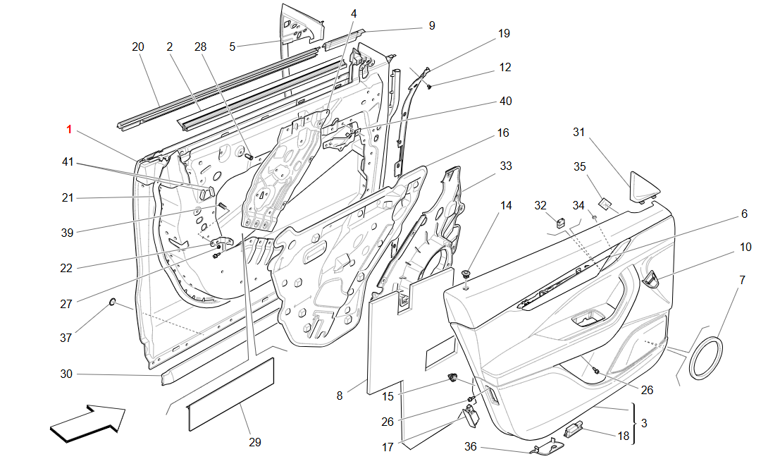 Maserati Levante Cpl RH Front Door OEM 673009989