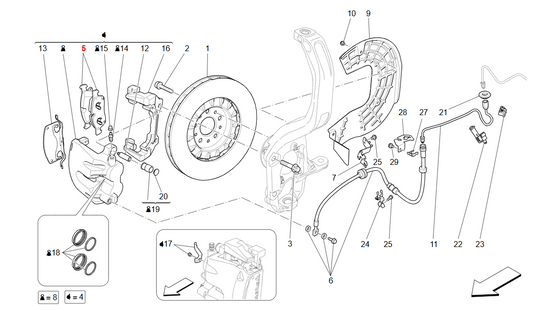 Maserati Levante Front Brake Pads Kit OEM 673011564