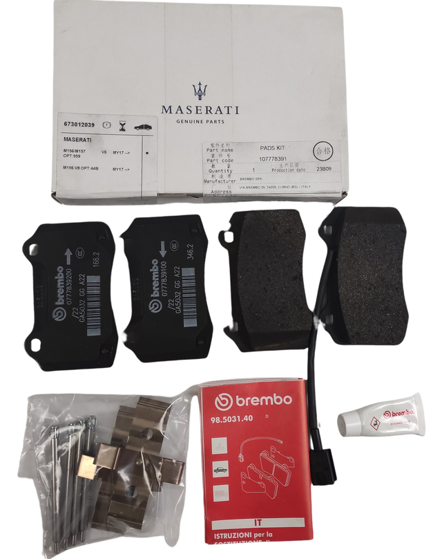 Maserati Ghibli Rear Brake Pads Kit M156-57 OEM 673012039