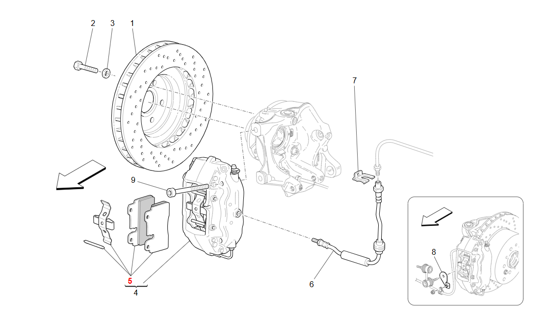Maserati GranTurismo Rear Brake Pads Kit Ccc OEM 673012040