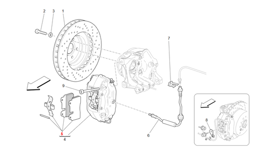 Maserati GranTurismo Rear Brake Pads Kit Ccc OEM 673012040
