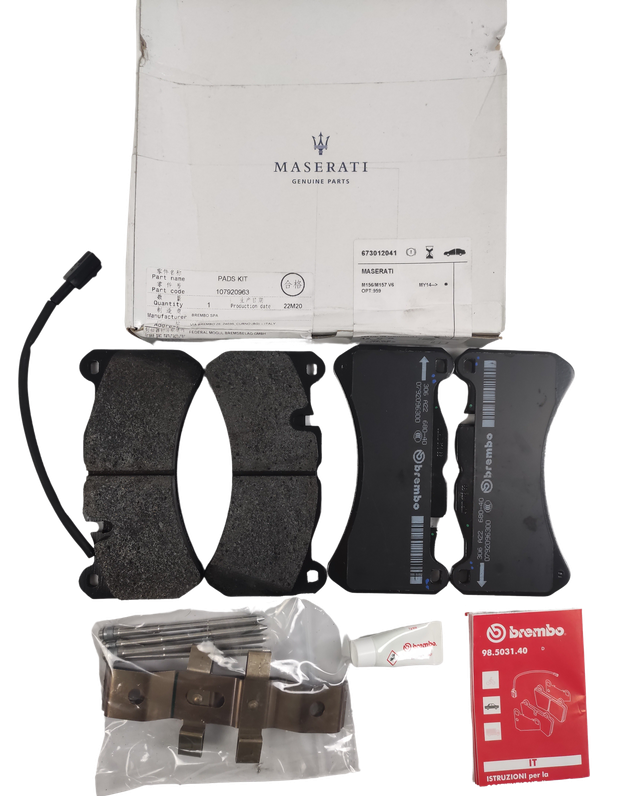 Maserati Quattroporte Front Brake Pads Kit M156 V6 OEM 673012041