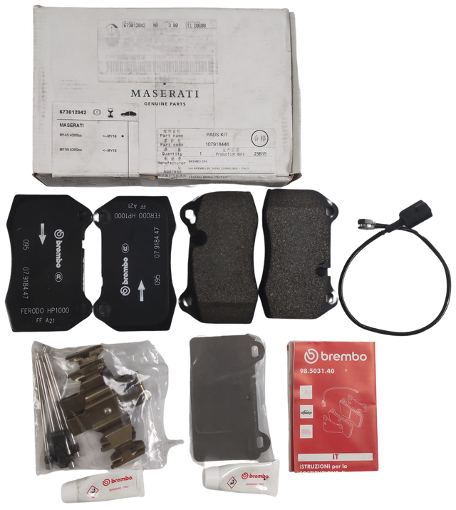 Maserati GranTurismo Quattroporte Front Brake Pads Kit M139 Cc OEM 673012042