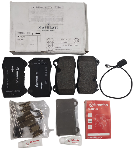 Maserati GranTurismo Quattroporte Front Brake Pads Kit M139 Cc OEM 673012042