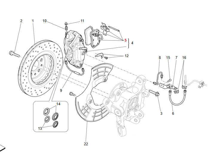 Maserati Ghibli Rear Brake Pads Kit M15x 44b OEM 673012381