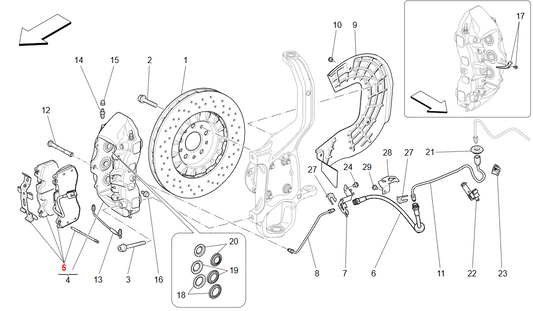 Maserati Quattroporte Fr Brake Pads Kit M15x44b/m1 OEM 673012382