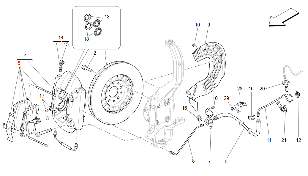 Maserati Quattroporte Ghibli Front Brake Pads Kit (diests OEM 673012431