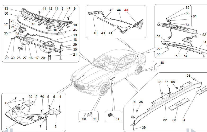 Maserati Quattroporte L.h. Outer Covering OEM 68474200