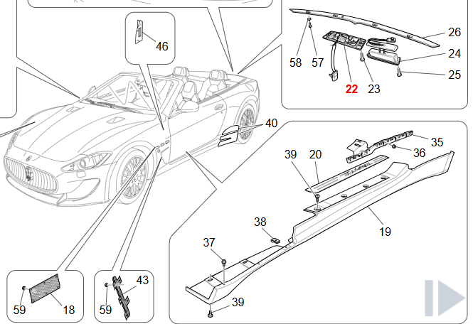 Maserati GranTurismo GranCabrio Rear Hood Bonnet Handle OEM 80054800