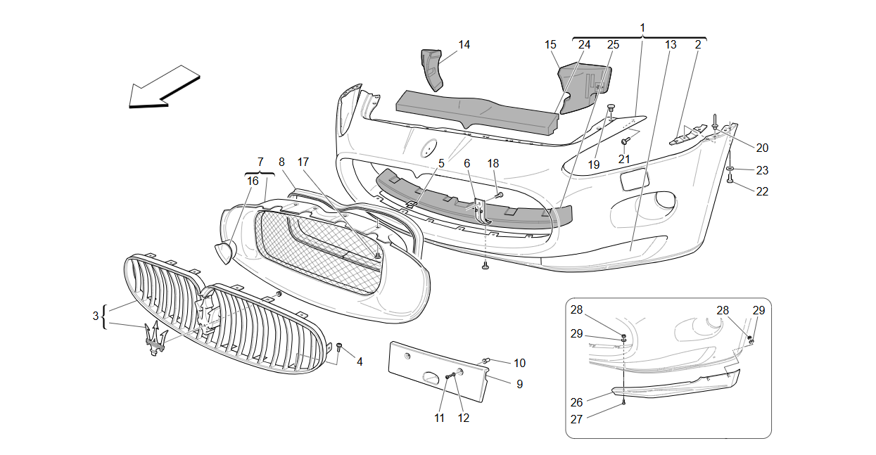 Maserati GranTurismo Cpl Front Bumper OEM 980145257