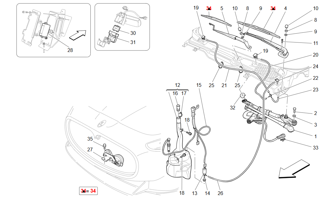 Maserati GranTurismo GranCabrio Lhd Wiper Set OEM 980145731