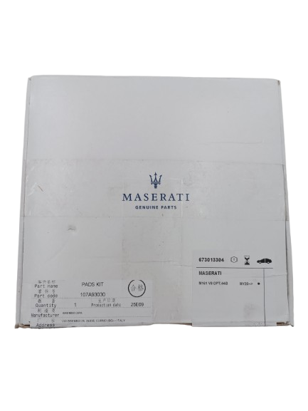 Maserati Levante Front Brake Pads Kit 44b M16 OEM 673013304