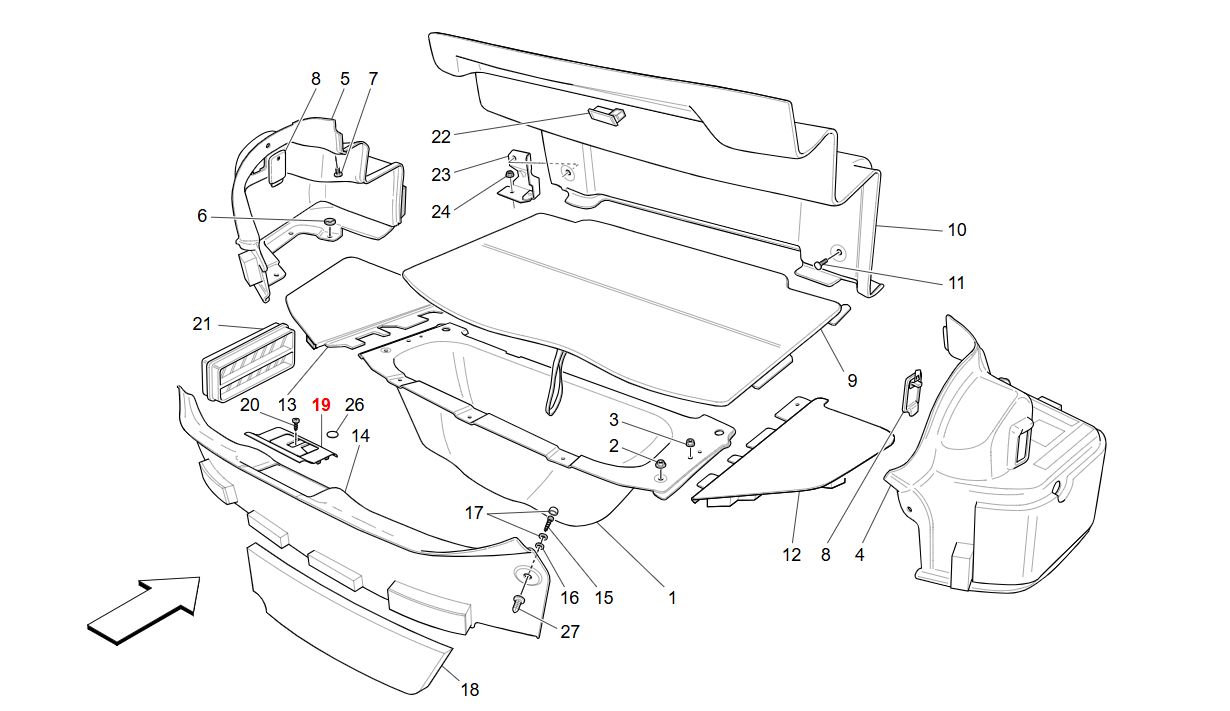 Maserati GranTurismo GranCabrio Plate OEM 80004500